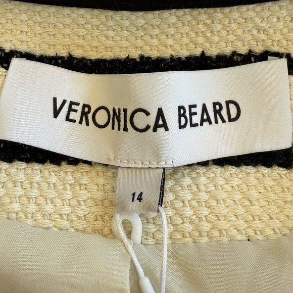 NWT VERONICA BEARD Foster Dickey striped jacket in ivory and black size 14 - Picture 11 of 15